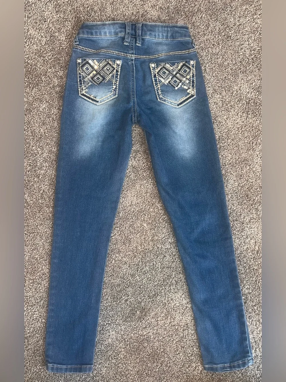 Wallflower Girls Dark Blue Distressed Skinny Jeans